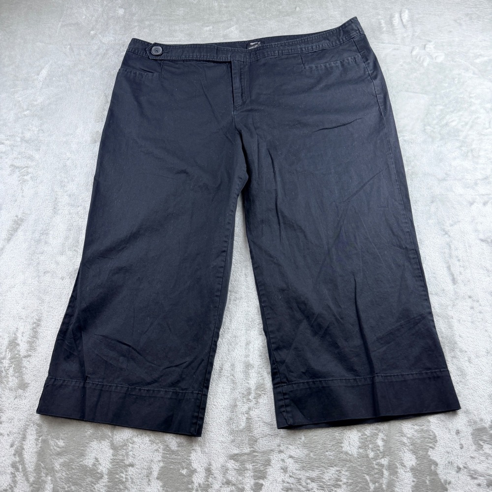 Mossimo‎ Black Stretch Wide Leg Crop Pants Women's Plus Size 18